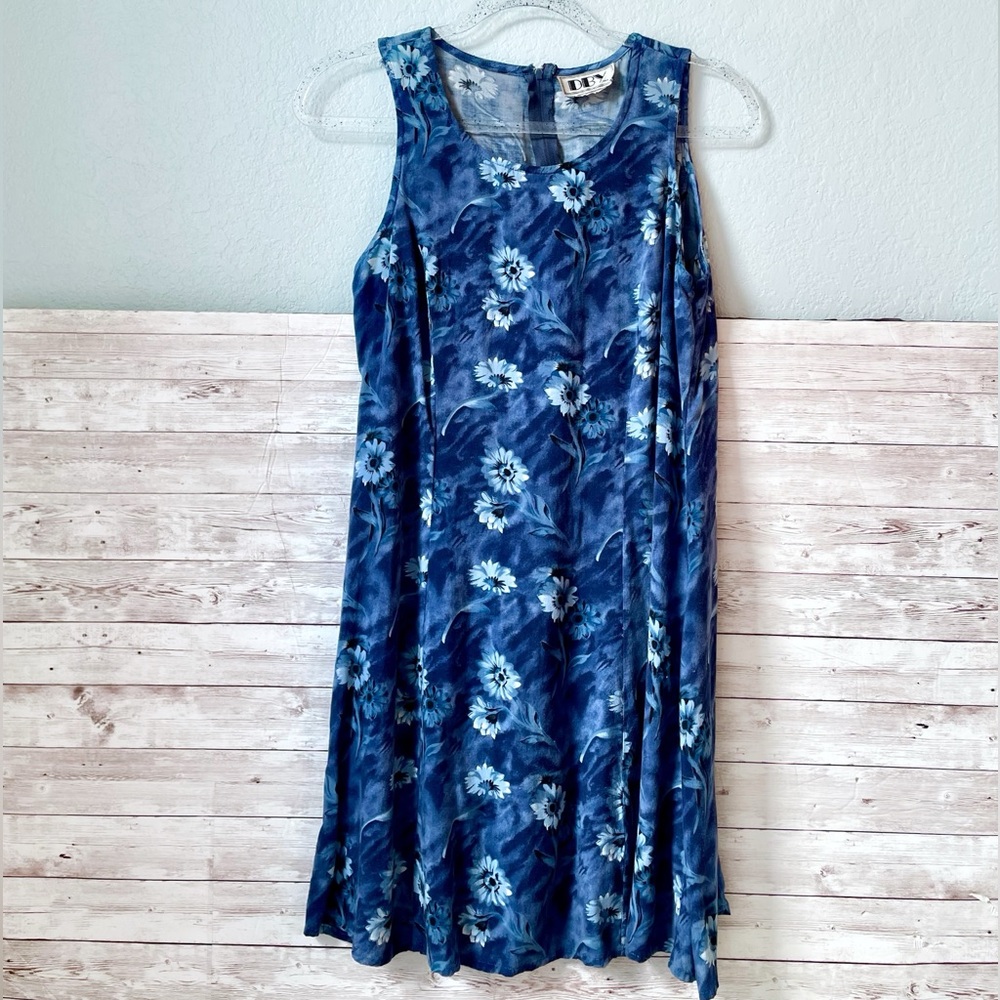 DBY | Blue Vintage Floral Summer Dress